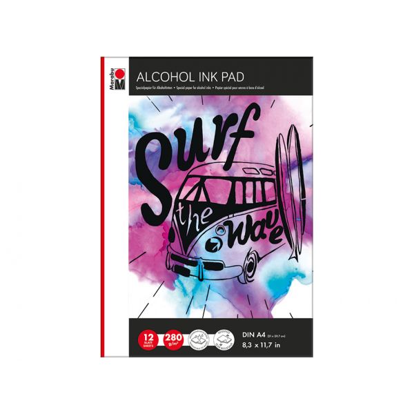 Marabu Alcohol Ink Pad – A4 280g/m – 12 ark