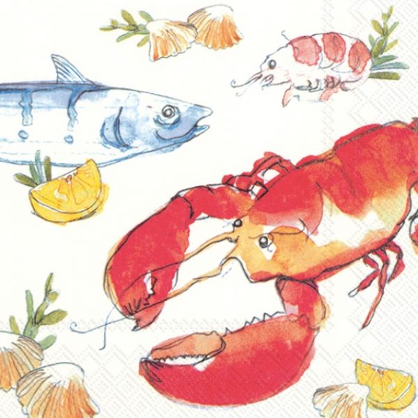 "Fish and Lobster" lunsjserviett