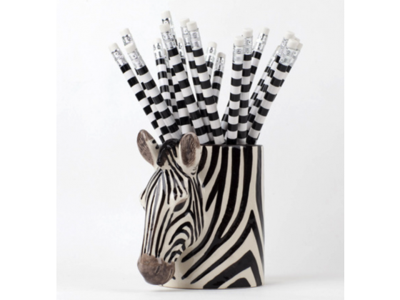 Zebra vase eller blyantholder fra Quail