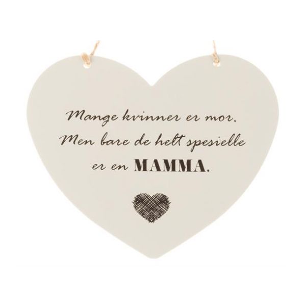 Metallskilt hjerte En spesiell mamma 13x11cm 