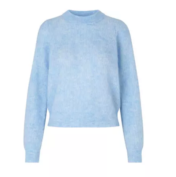 Brook Knit Puff O-Neck - Brunnera Blue - Image 2