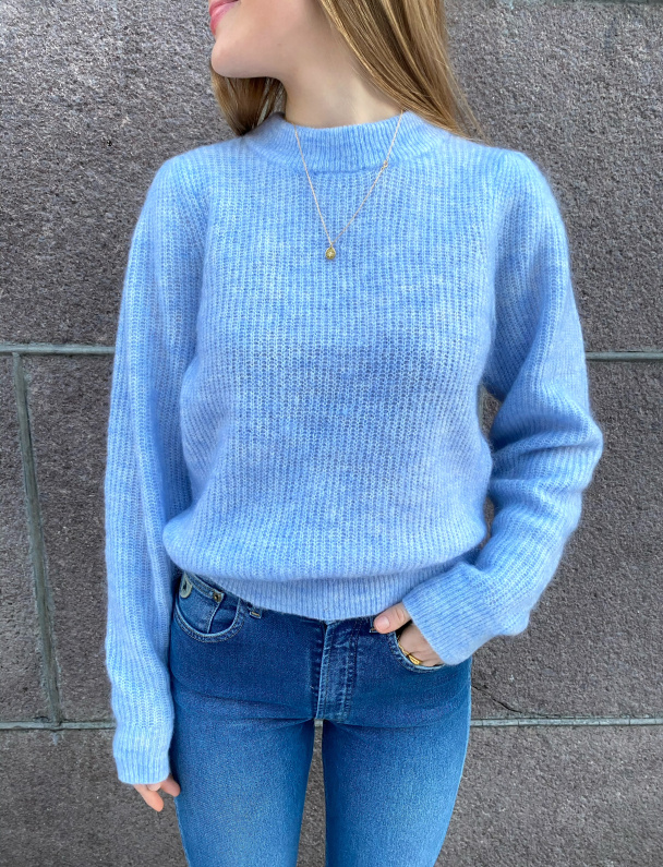 Brook Knit Puff O-Neck - Brunnera Blue - Image 1