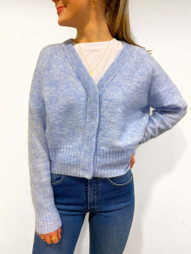 Brook Knit Boxy Cardigan - Brunnera Blue - Image 1