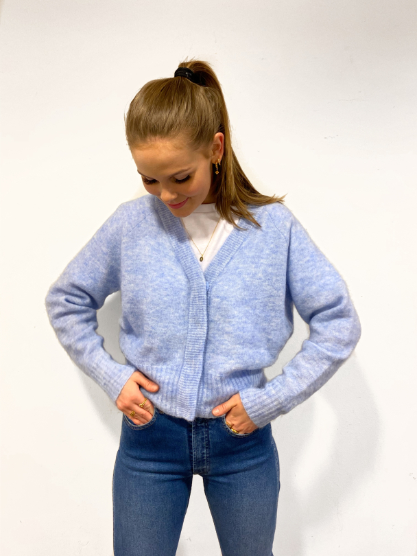 Brook Knit Boxy Cardigan - Brunnera Blue - Image 3