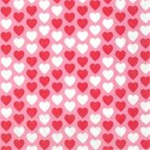 Lunsjservietter -Lovely  Little Hearts Pink Lunsj