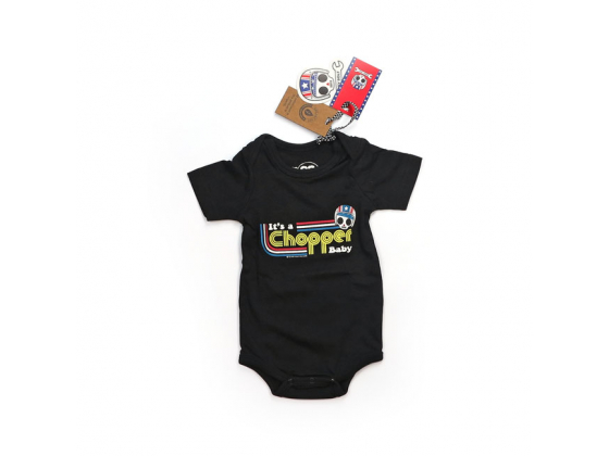 BOBBY BOLT IT'S A CHOPPER BABY BODYSUIT BLACK