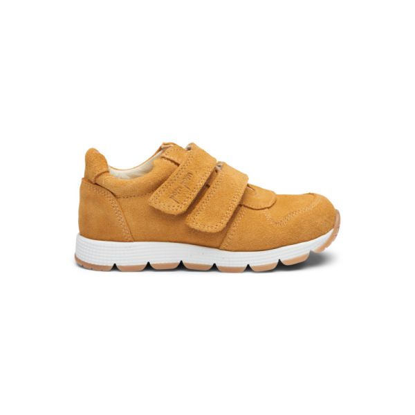 Pom Pom | Runners Velcro Shoe - Light Mustard Suede