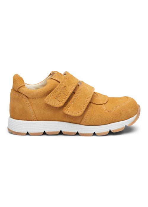 Pom Pom | Runners Velcro Shoe - Light Mustard Suede