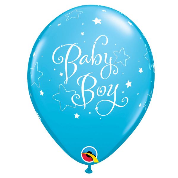 Lateksballong 6pk Baby Boy Blå