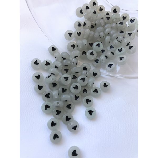 Rund hjerte - selvlysende 