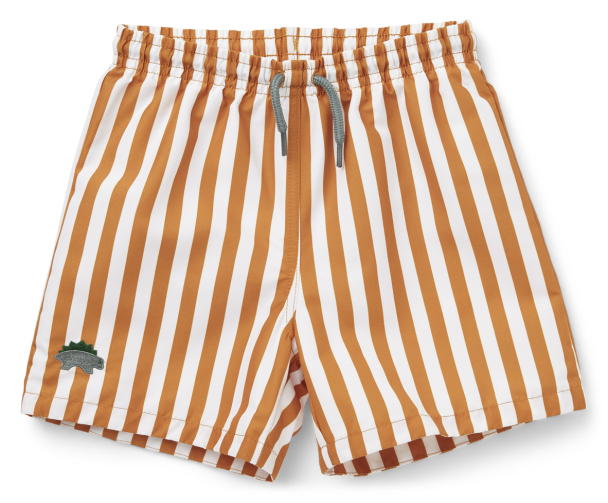 Liewood | Duke Badeshorts - Stripe Mustard/White - Image 1