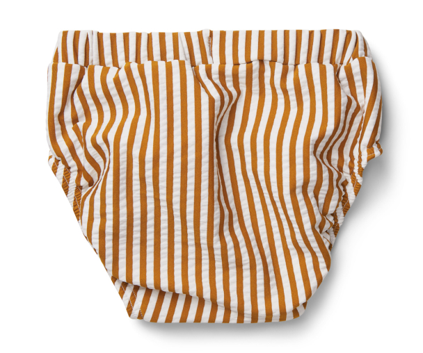 Frej Baby Swim Pants Seersucker - Stripe Mustard/White - Image 2