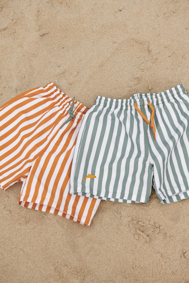 Liewood | Duke Badeshorts - Stripe Mustard/White - Image 3