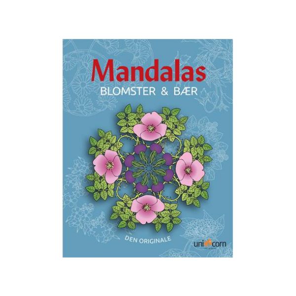 Mandalas malebok Blomster og bær
