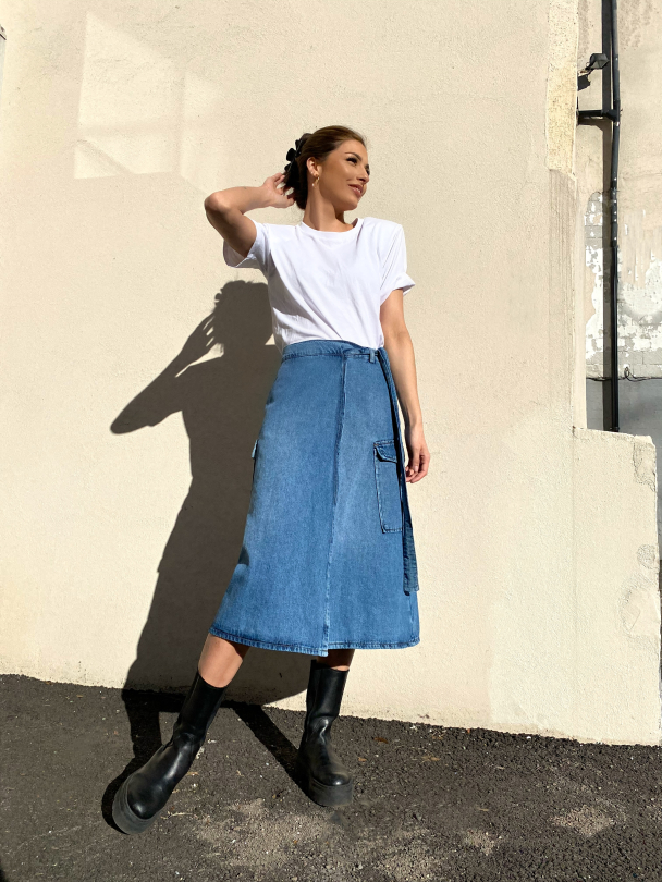 Mille Laurel Blue Denim Skirt  - Image 2