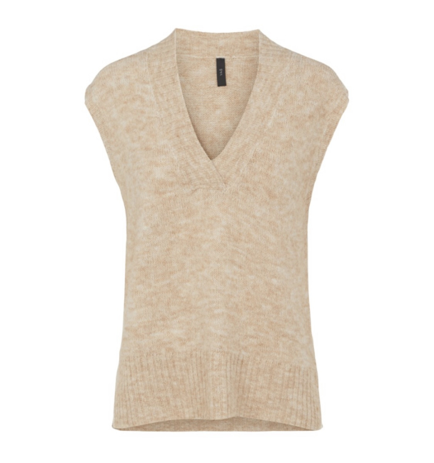 Apple Knit Gilet - Tawny Brown Melange - Image 2