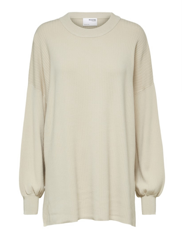 Marcy Rib Knit O-Neck - Sandshell  - Image 2
