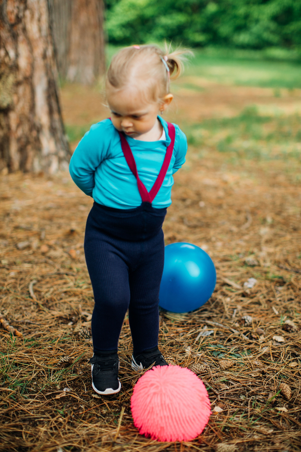 Tights Footed - Dark Blue & Magenta - Image 2