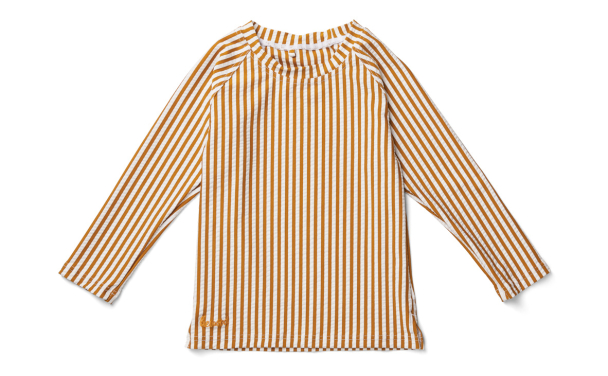 Noah Swim Tee Seersucker - Stripe Mustard/White - Image 1