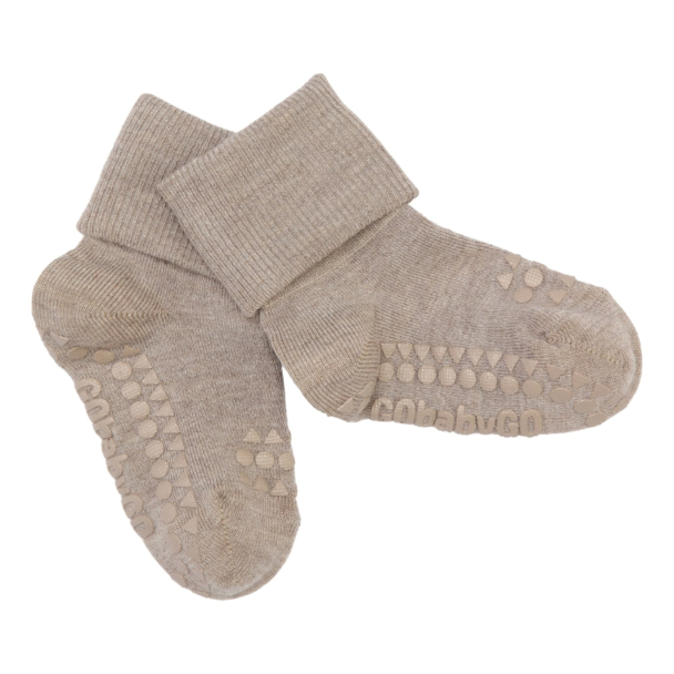 Non-Slip Socks Bamboo - Sand - Image 1