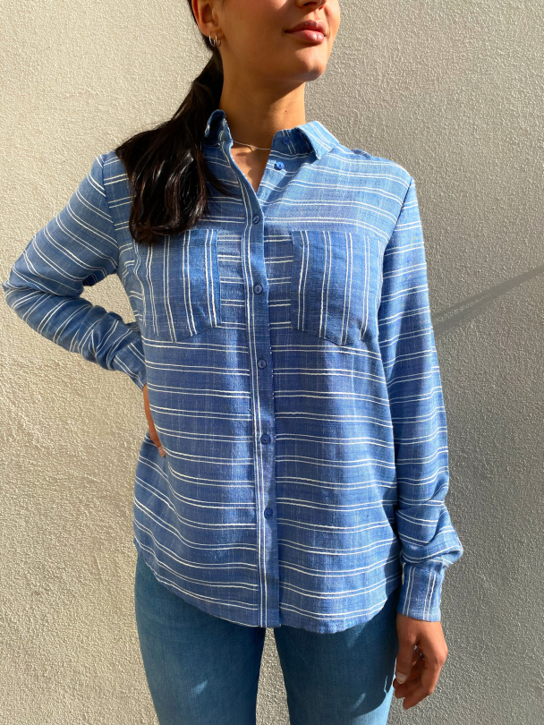 Elma Shirt - Blue Stripes - Image 1