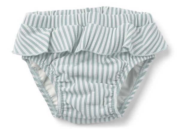 Elise Baby Swim Pants Seersucker - Stripe Sea Blue/White - Image 1