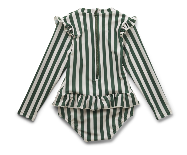 Liewood | Sille Swim Jumpsuit - Stripe Garden Green/Sandy - Image 2