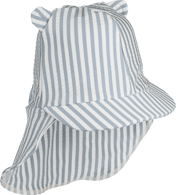 Liewood | Senia Sun Hat Seersucker - Stripe Sea Blue/White