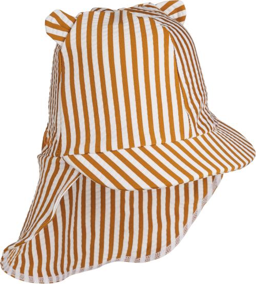 Liewood | Senia Sun Hat Seersucker - Stripe Mustard/White
