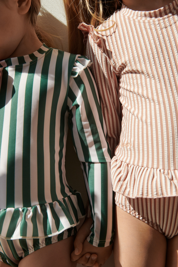 Liewood | Sille Swim Jumpsuit - Stripe Garden Green/Sandy - Image 4