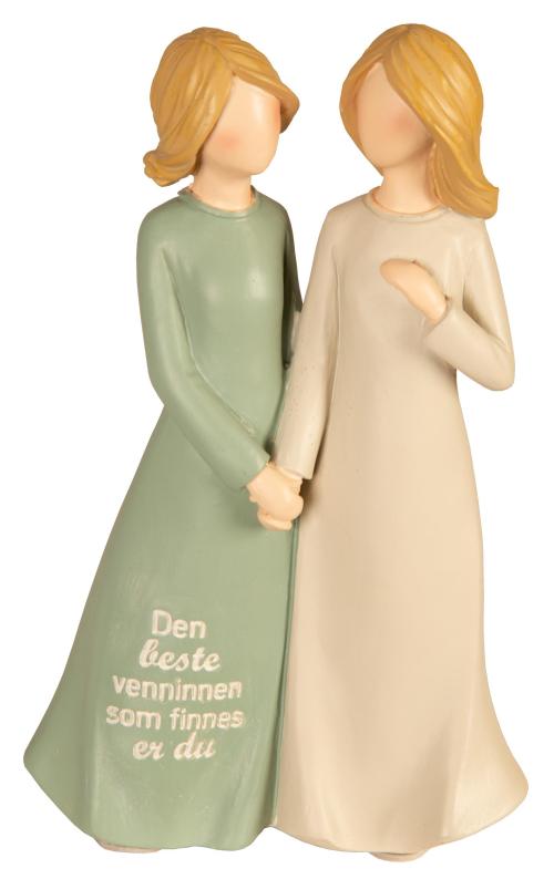 Figur venn grøn/beige Den beste venninne 