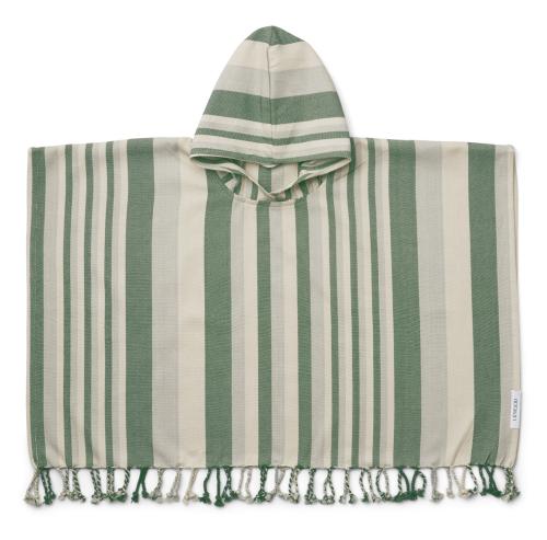 Liewood | Roomie Poncho - Stripe Garden Green/Sandy/Dove Blue