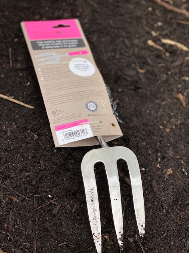 Hage gaffel - Burgon & Ball - Selvlysende Rosa/Gul "Hand Fork"  - Image 4