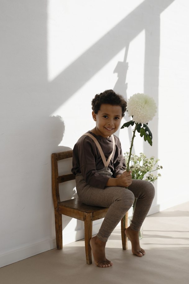 Footless Tights - Charcoaly Brown - Image 3