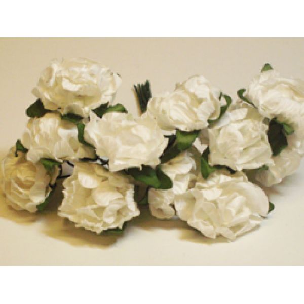 Blomst rose krøll L hvit 