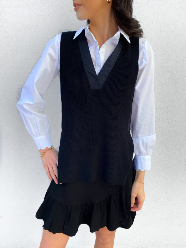 Sapa knit Vest - Black  - Image 1