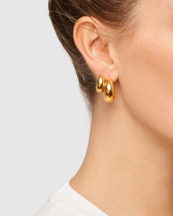 ICE HOOPS MEDIUM GOLD - Image 2