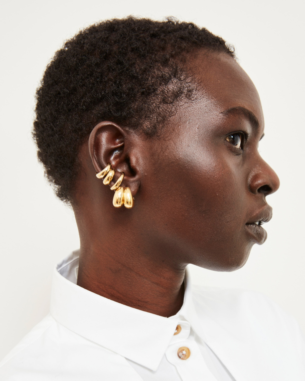 ICE HOOPS SMALL GOLD - Image 2