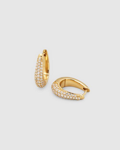 LIZ HOOPS PAVE GOLD