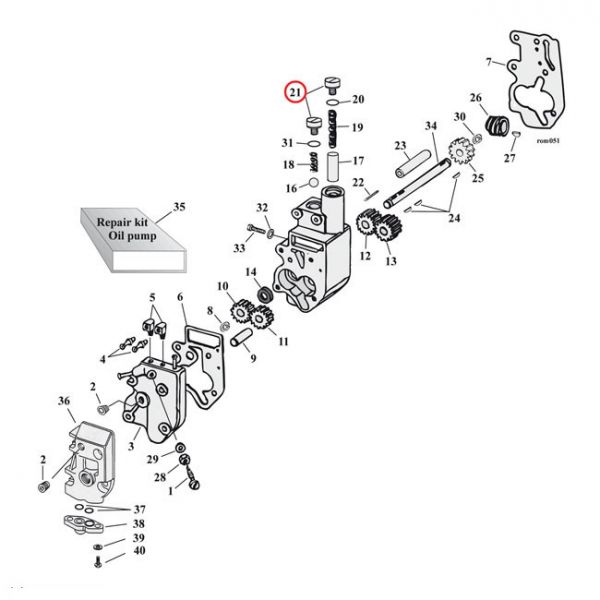 allen plug oil pump & crankcase