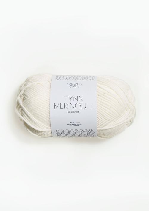 Tynn Merinoull 1001 Hvit - Sandnes Garn