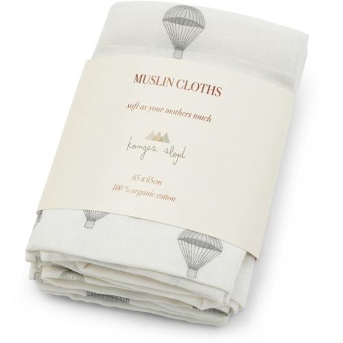 KONGES SLØJD - MUSLIN CLOTHS PARACHUTE CREME 3-PK