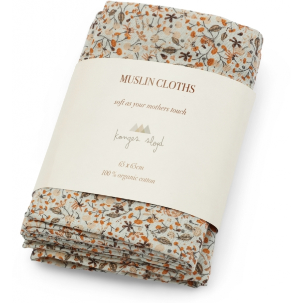 Konges Sløjd | Muslin Cloths 3-pk - Flower Field - Image 1