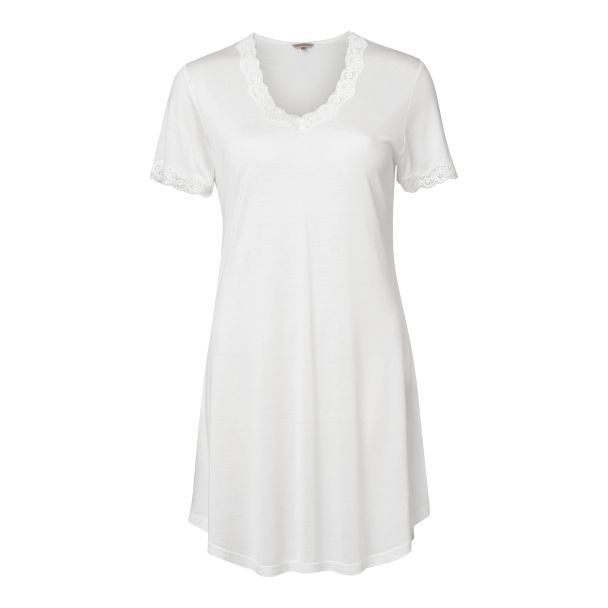 Silk Jersey nightgown w.sleeve, off-white - Image 1