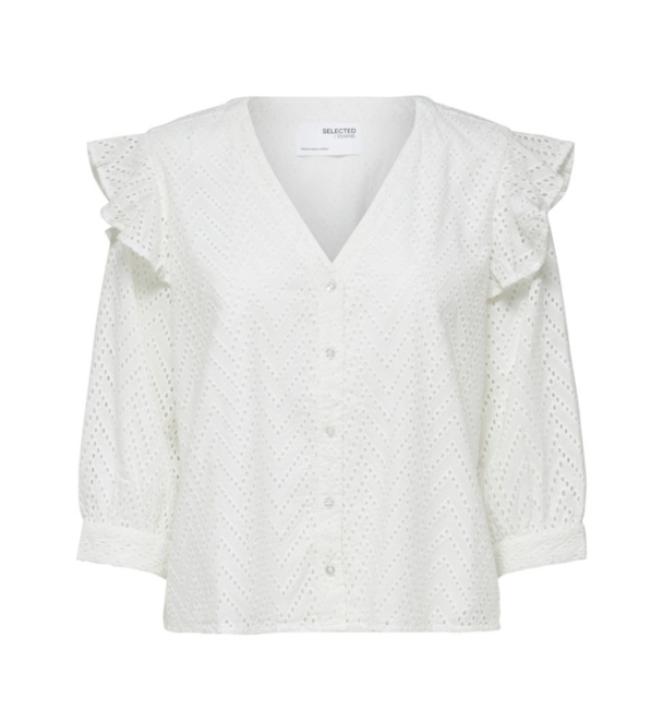Josa 3/4 Frill Shirt - Snow White - Image 2