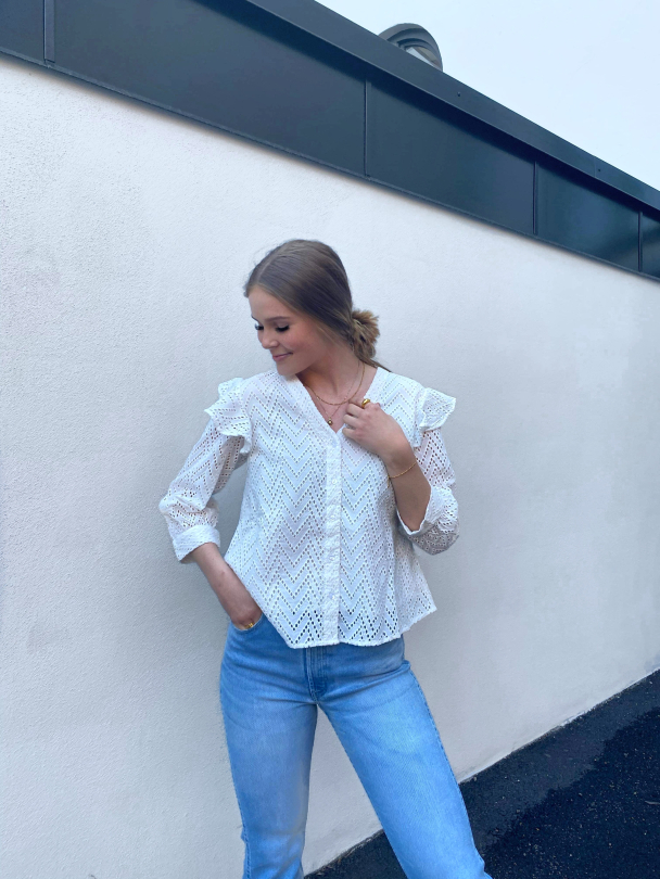 Josa 3/4 Frill Shirt - Snow White - Image 3