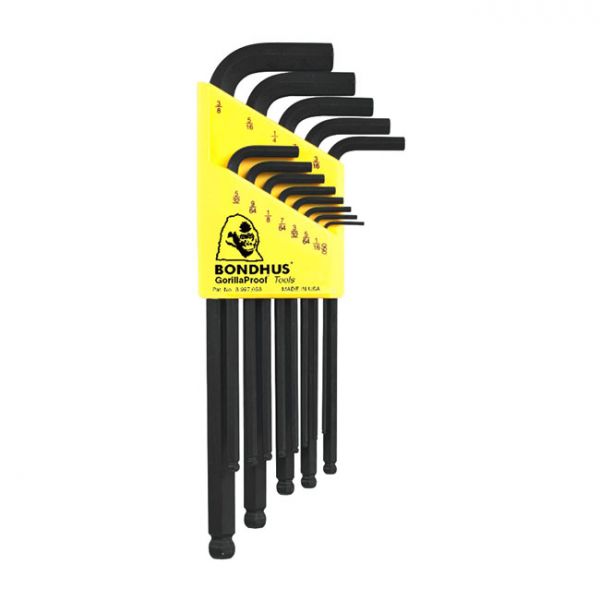 BONDHUS, ALLEN HEAD / BALL-END WRENCH SET. US SIZES