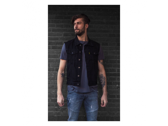 DENIM VEST BLACK