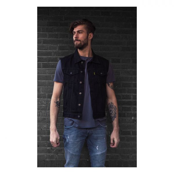 DENIM VEST BLACK