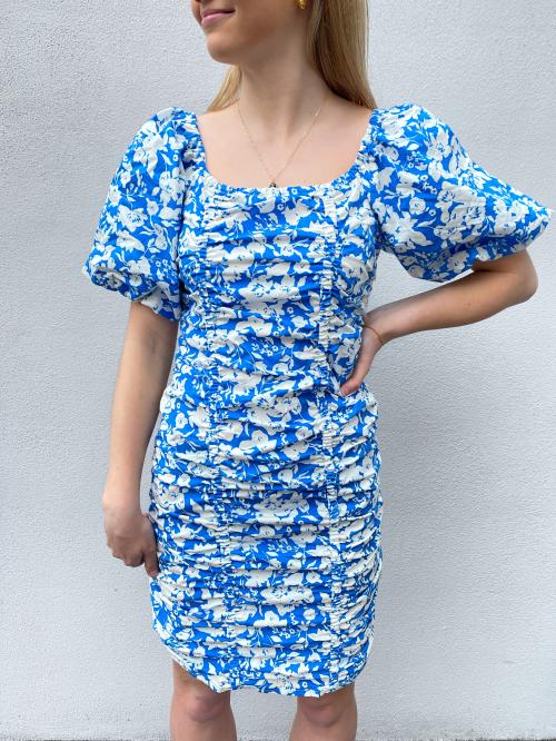 MynteGZ Short Dress - Blue Flower 